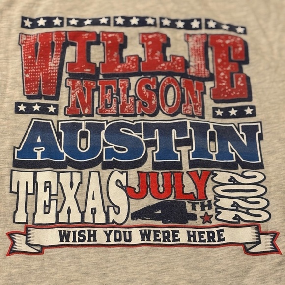 Willie Nelson's 4th of July Picnic 2022 Gray T-Shirt limited edition size xl - Picture 7 of 8